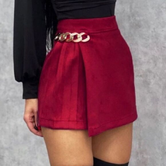 FAUX LEATHER SKORT - Picture 1 of 3
